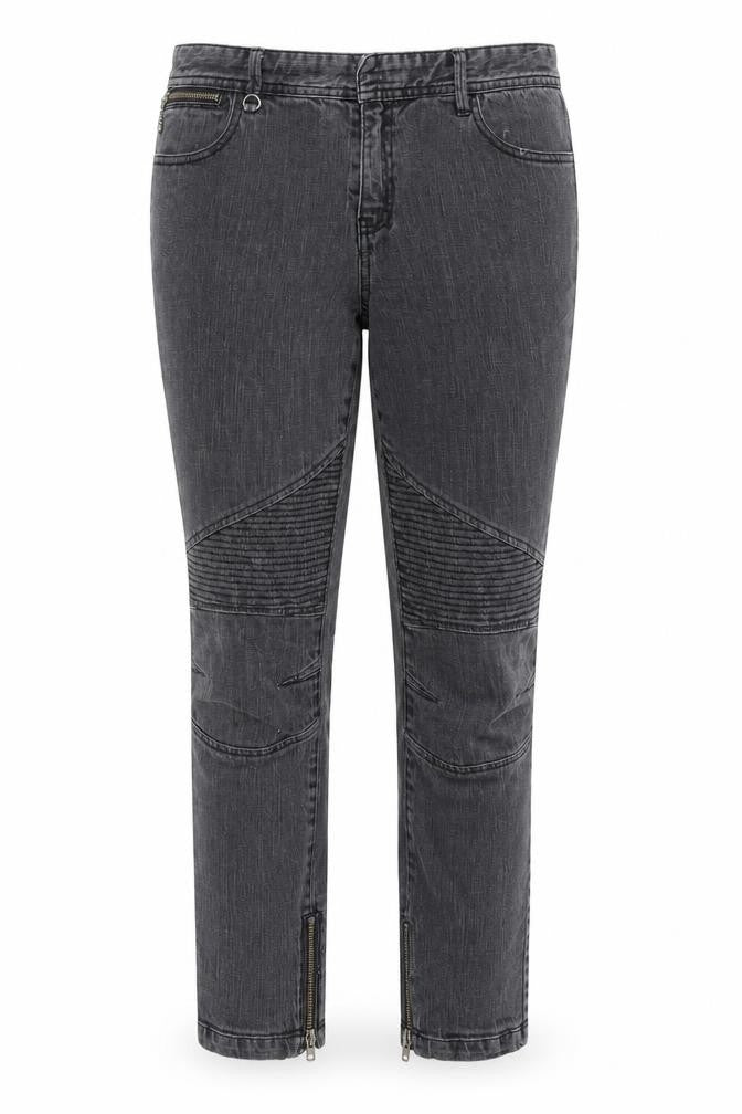 Front view of Planet women’s grey denim straight jeans, size UK 14, 28-inch leg