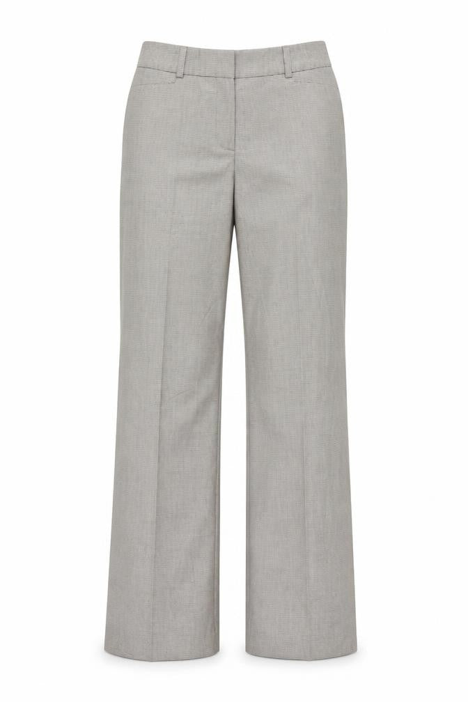 Front view of Comma women’s brown check trousers, size UK 8, 30-inch leg
