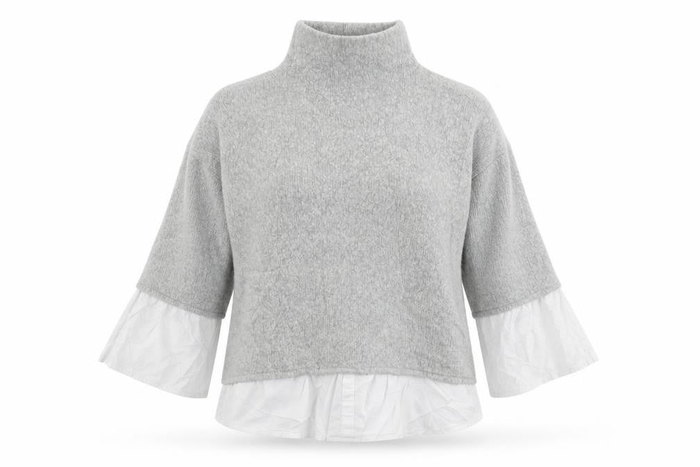 Front view of Urban Bliss women’s grey knit jumper, size UK 16