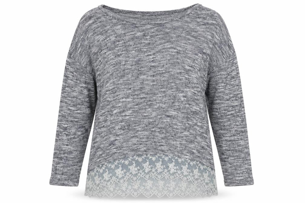 Front view of H&M women’s blue jumper, size M
