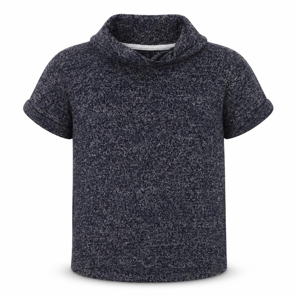 Front view of Next girls’ blue colourblock basic t-shirt, size 12-18, months