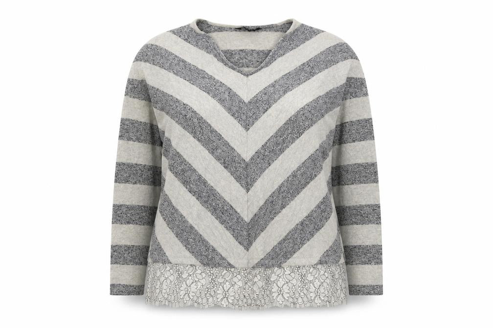 Front view of F&F women’s grey jumper, size UK 14