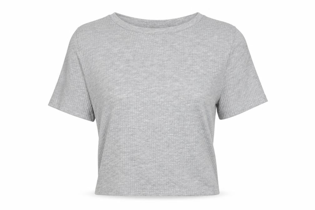 New Look Womens Grey Striped  Wrap T-Shirt Size 10