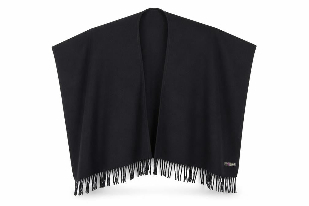 Front view of The Rack women’s black shawl/wrap
