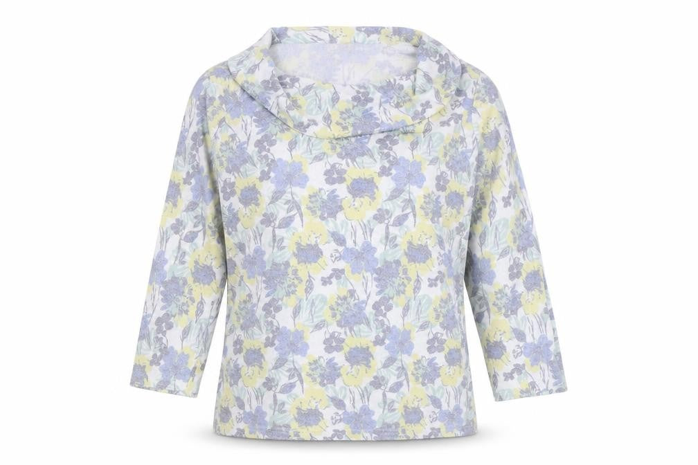Front view of Isle women’s multicoloured floral basic t-shirt, size S