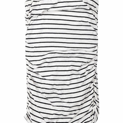 Dorothy Perkins Womens White Striped  Wrap Skirt Size 10