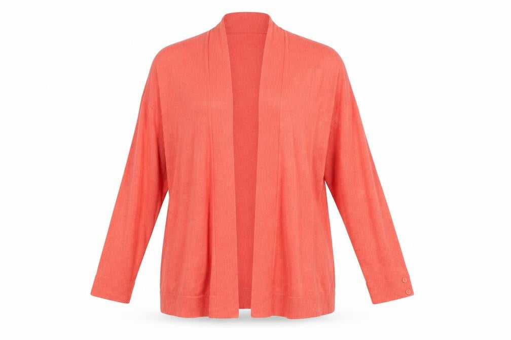 Front view of Wallis women’s red cardigan jumper, size S