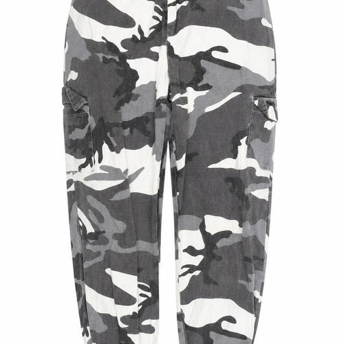 Shien Womens Black Camouflage  Cargo Trousers Size S L25 in
