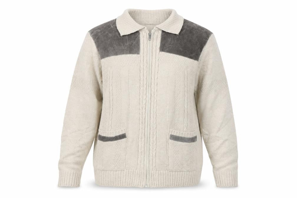 Front view of BHS women’s beige full zip jumper, size S