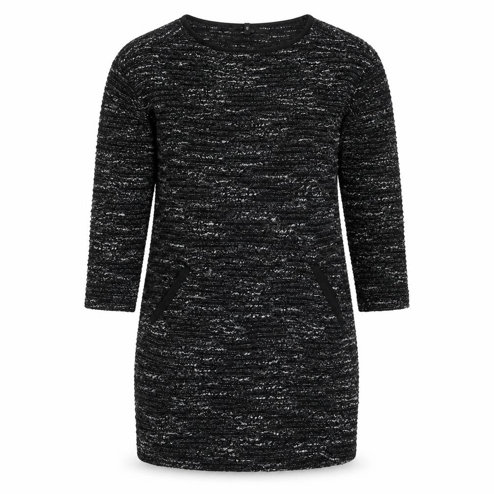Front view of Next women’s black jumper dress, size UK 8