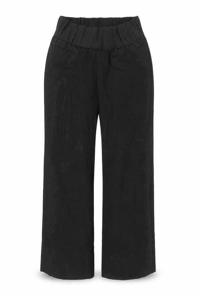 Front view of Gap women’s grey trousers, size L, 28-inch leg
