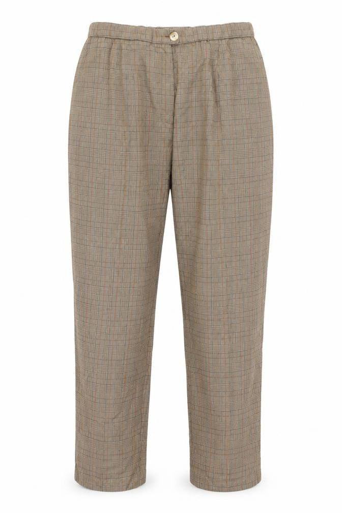 Karting Womens Brown Check  Trousers  Size 34 in L30 in