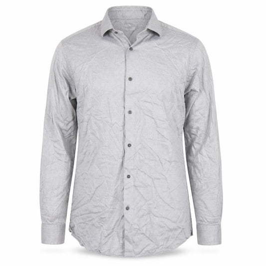 Front view of Next men’s grey button-up, size 15.5