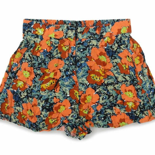 Topshop  Womens Orange Floral  Cut-Off Shorts Size 6