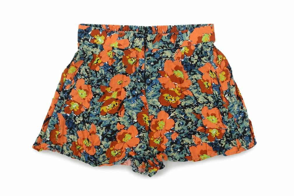 Topshop  Womens Orange Floral  Cut-Off Shorts Size 6
