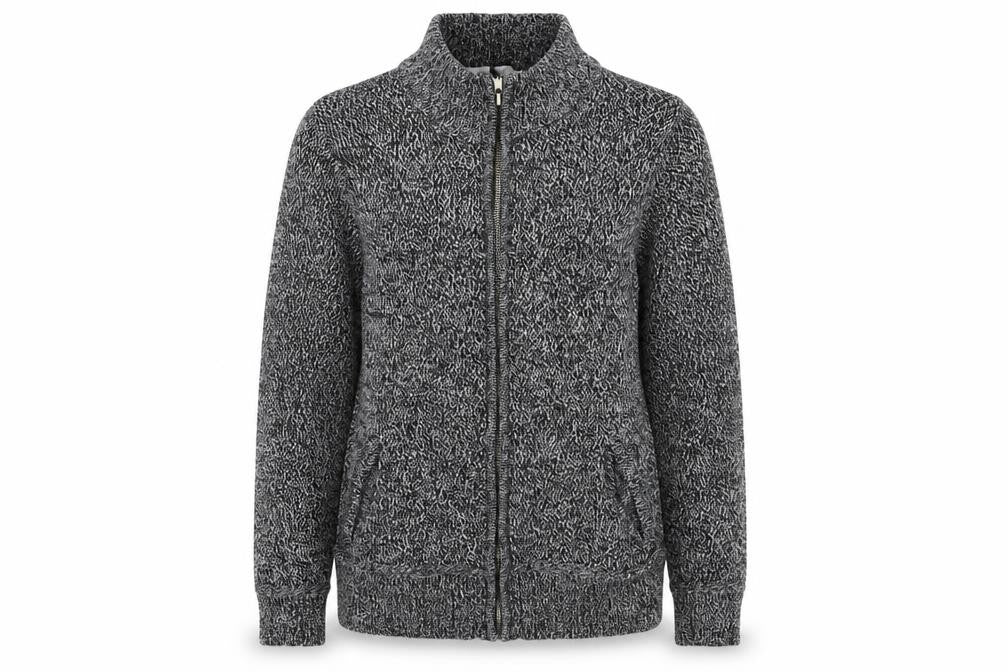 Front view of BHS women’s grey jacket coat, size UK 14