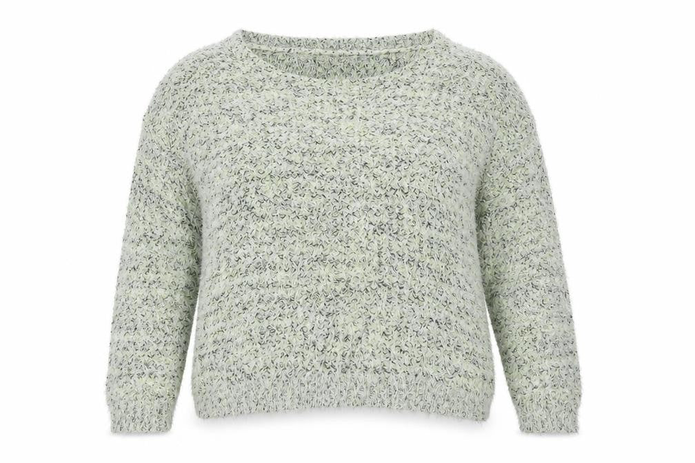 Front view of lottie loves women’s grey jumper, size UK 20
