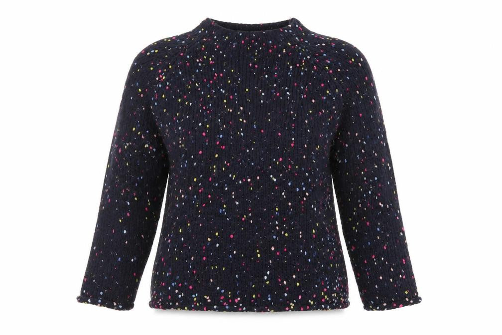 Front view of Next women’s black knit pullover sweatshirt, size L