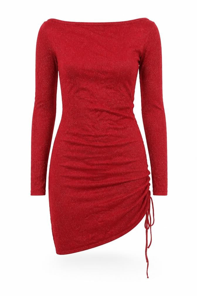 Front view of ASOS women’s red bodycon, size UK 10