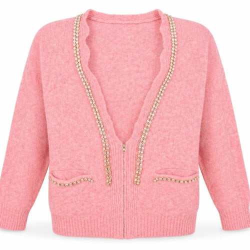 Ya Fa Knitting Womens Pink   Cardigan Jumper Size 10