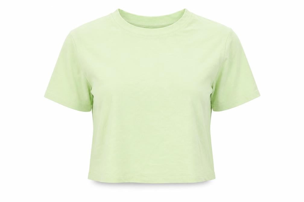 Front view of Select women’s green cropped t-shirt, size L