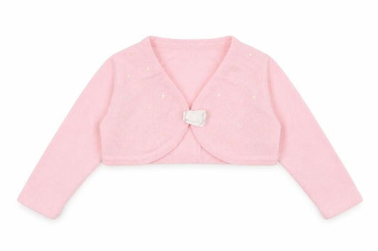 Front view of Bambini Baby Pink Cardigan Jumper, size 12-18, Months