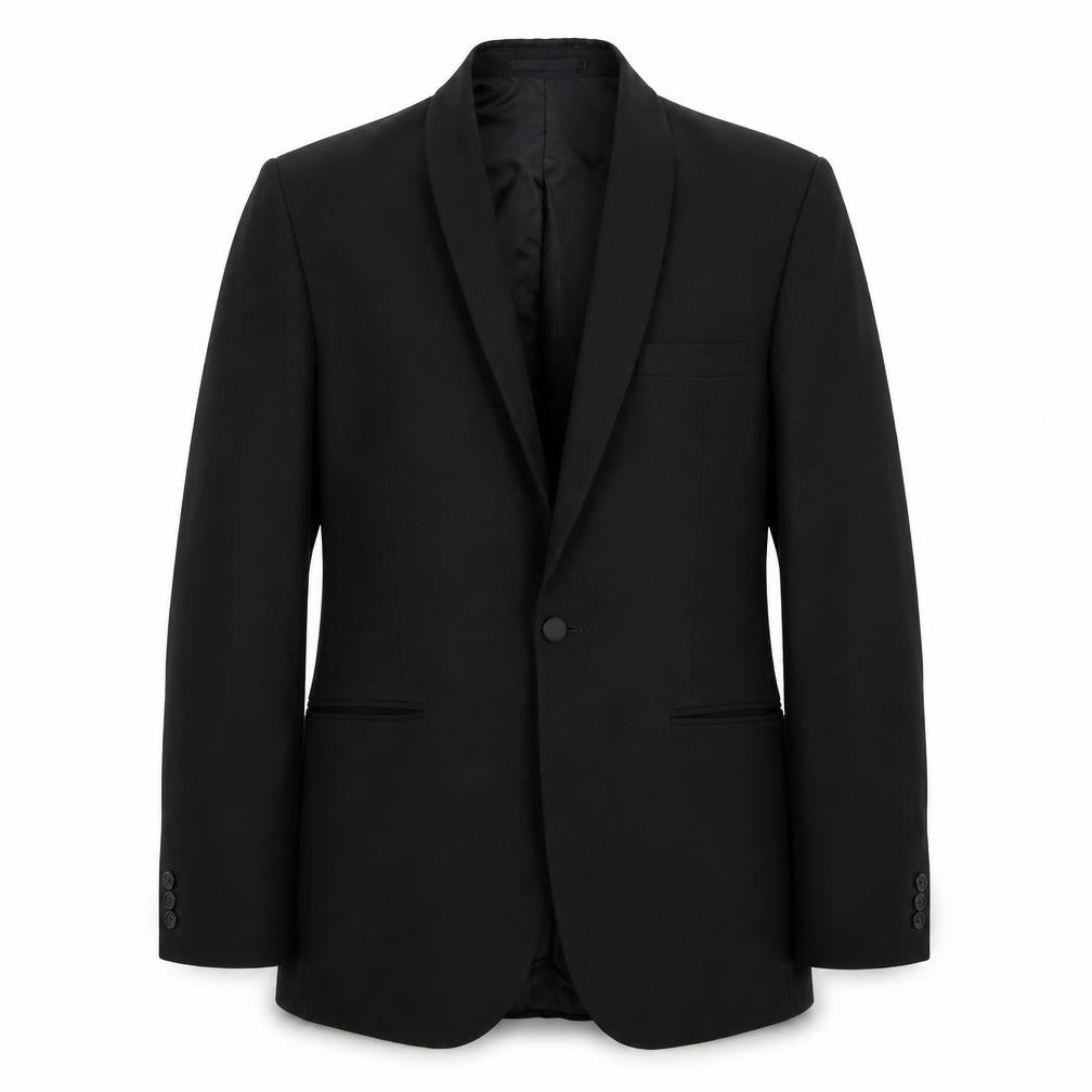 Front view of C&A men’s black jacket blazer, size M