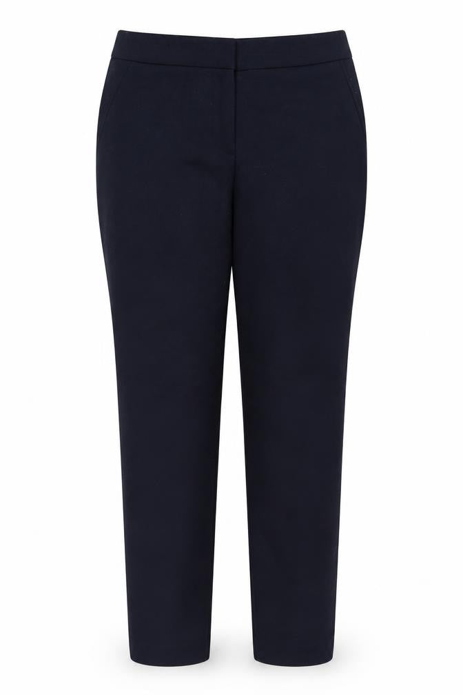 Front view of Papaya women’s blue trousers, size UK 12, 26.5-inch leg