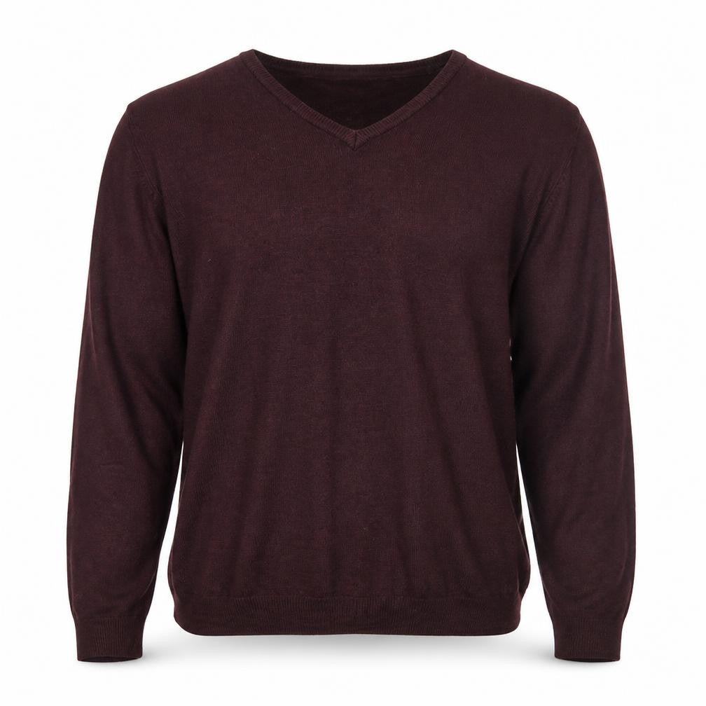 Front view of Marks & Spencer men’s purple jumper, size M