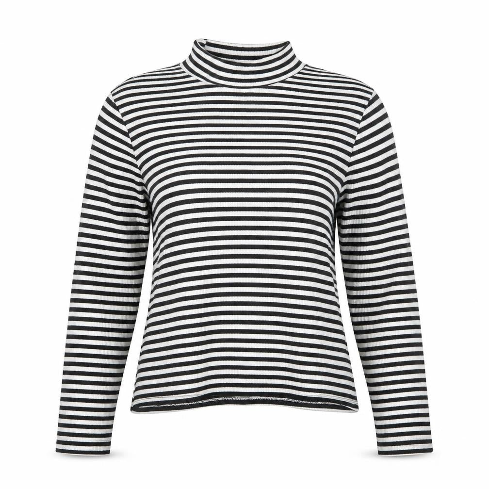 Front view of H&M women’s white striped jumper, size L