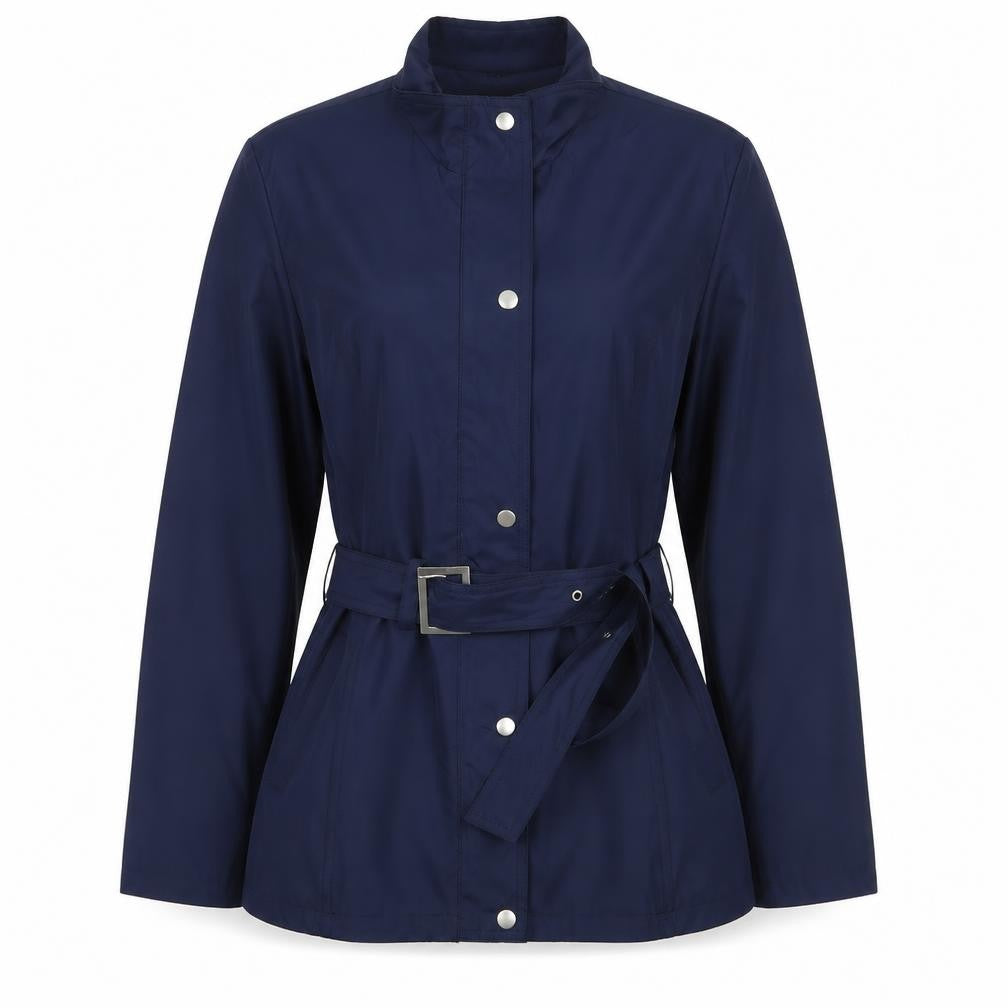 Front view of caballero . dorado women’s blue jacket coat, size XL