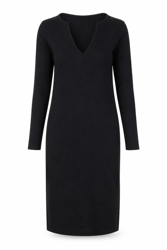 Front view of Boohoo women’s black a-line, size UK 8