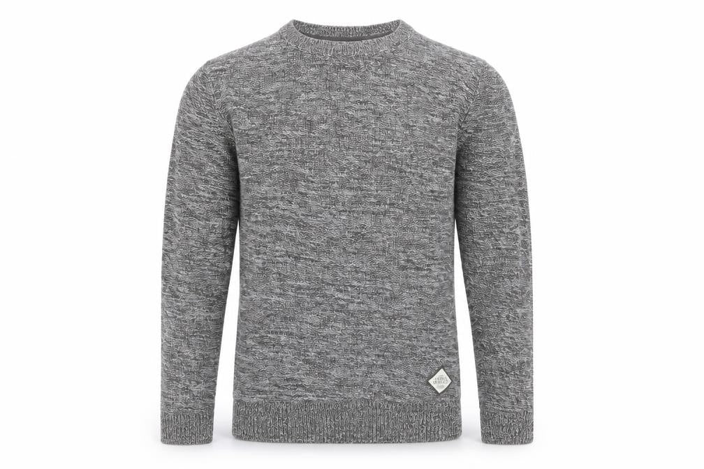 Front view of Urban Surface men’s grey jumper, size M