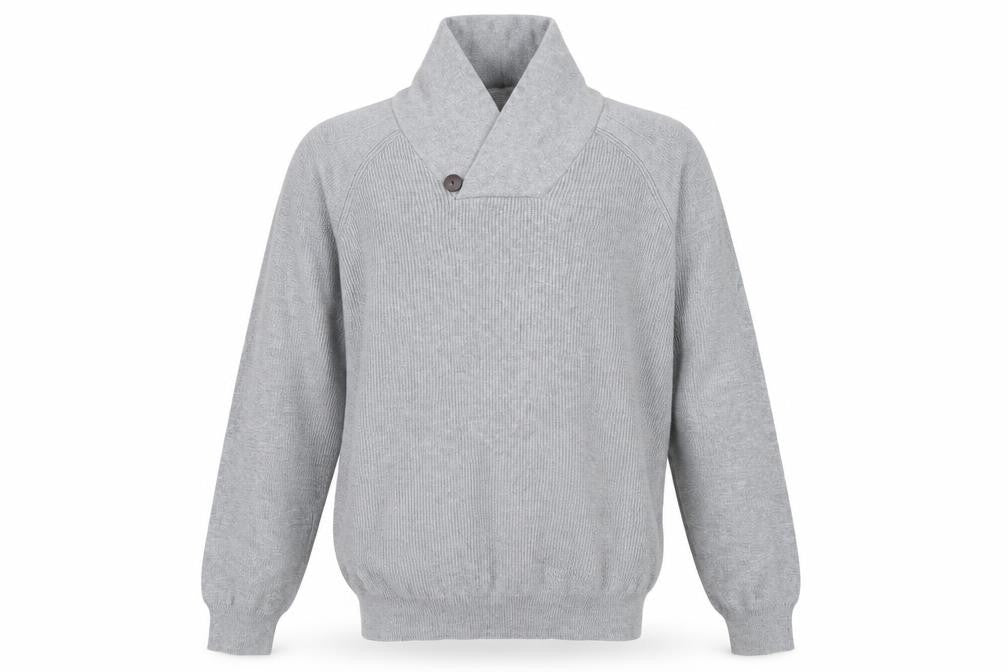 Front view of Tu men’s grey jumper, size XL