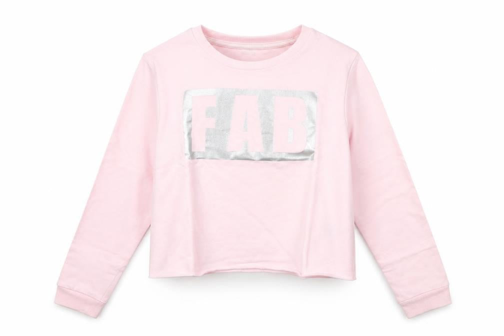 Front view of Pep&Co girls’ pink jumper, size 7, years - fab