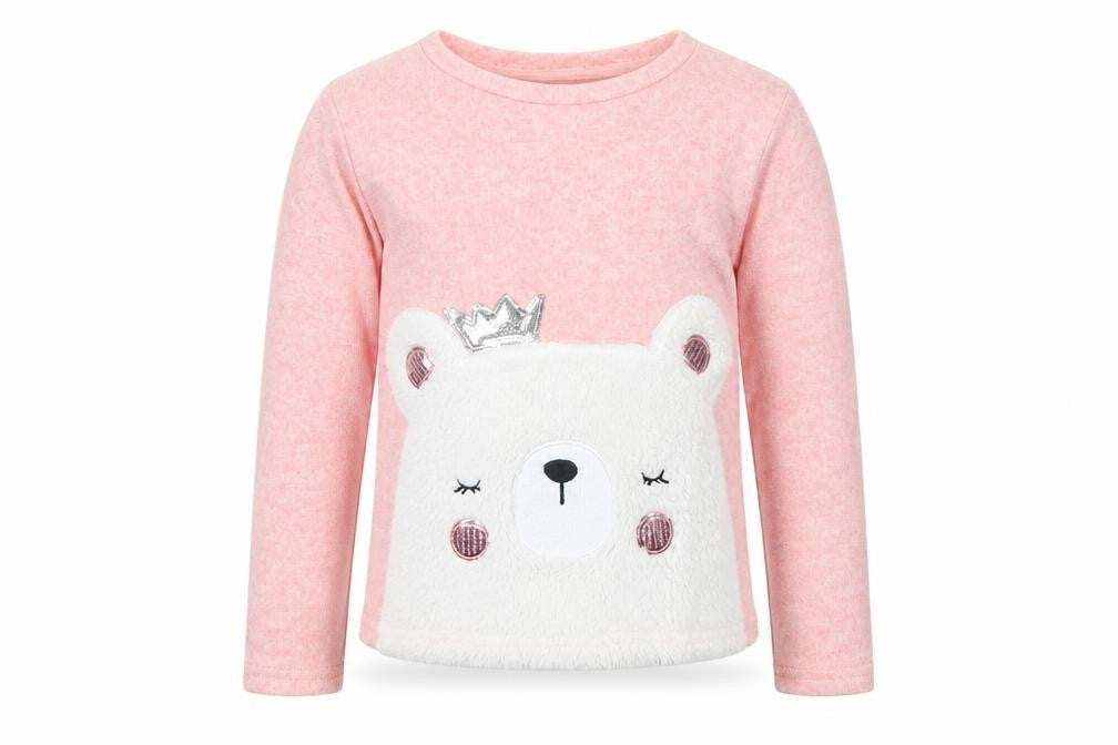 Front view of Primark girls’ pink jumper, size 7, years - llama
