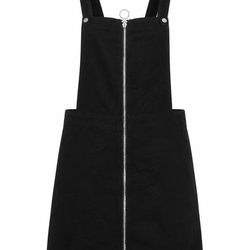 Divided Womens Black   Pinafore/Dungaree Dress  Size 6