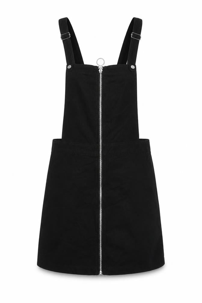 Divided Womens Black   Pinafore/Dungaree Dress  Size 6