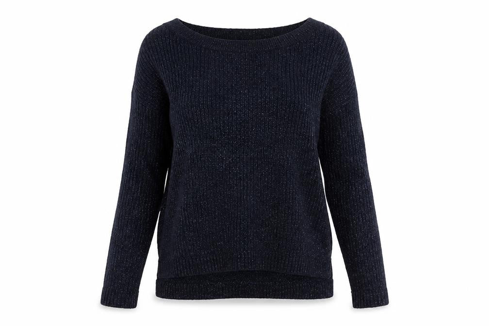 Front view of H&M women’s blue jumper, size S