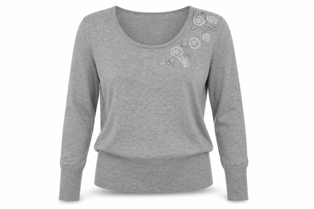 Front view of B & W women’s gold jumper, size S