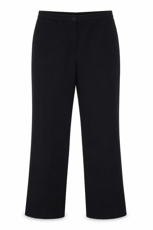 Front view of Country Casuals women’s black dress pants trousers, size UK 14, 25-inch leg