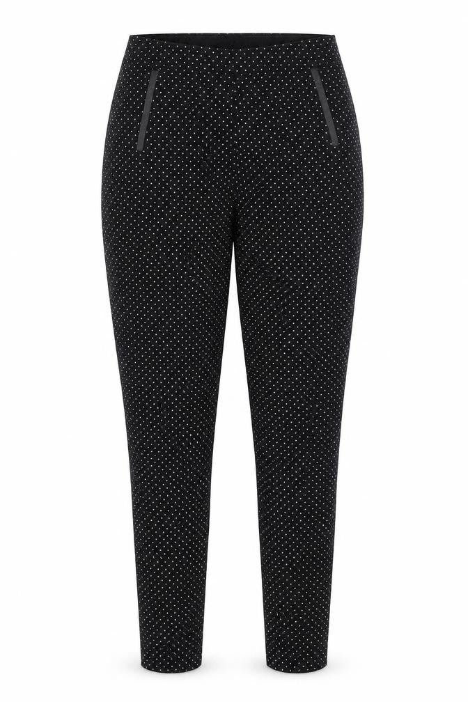 Peacock's Womens Black Polka Dot  Trousers  Size 10 L28 in