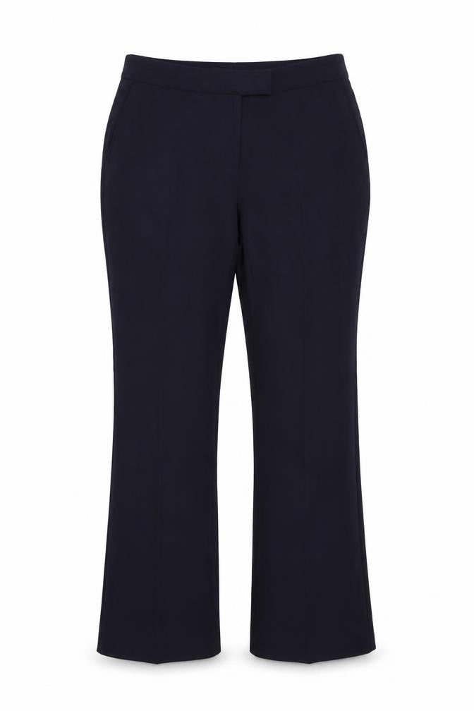 Front view of Skopes women’s blue trousers, size UK 18, 28-inch leg