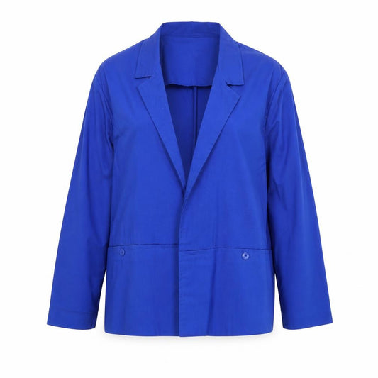 Front view of Savenna women’s blue jacket blazer, size UK 16, - saveena jacket