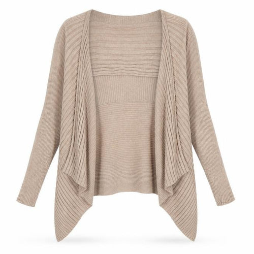 M&S Womens Beige Striped  Cardigan Jumper Size 8