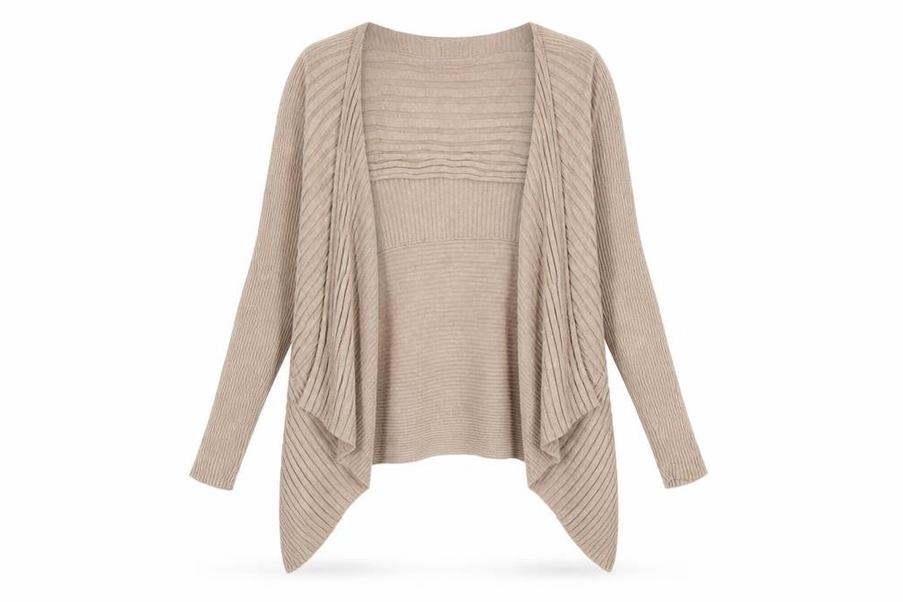 M&S Womens Beige Striped  Cardigan Jumper Size 8