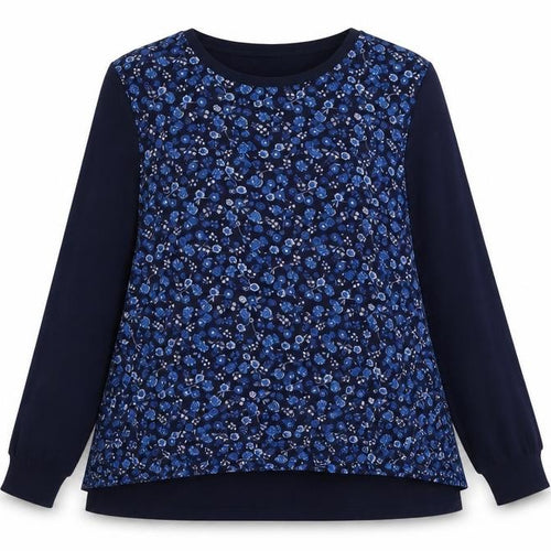 Monsoon Womens Blue Floral  Pullover Jumper Size 14