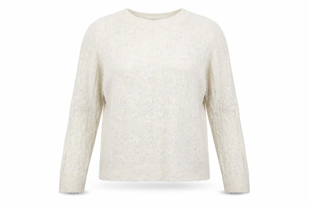 Front view of Maine New England women’s white jumper, size UK 12