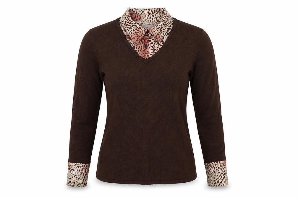 Front view of Paramour women’s brown jumper, size L