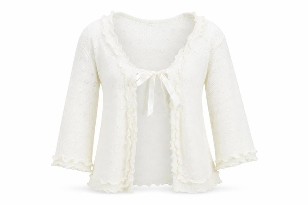 Slenderella Womens Ivory  Knit Cardigan Jumper Size M